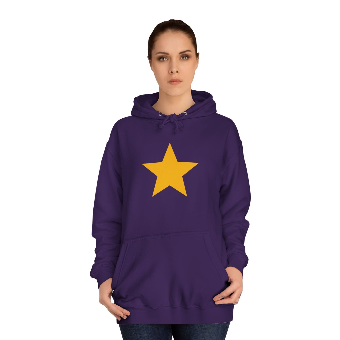 Vibrant Star Unisex College Hoodie, Casual Wear, College Gear, Gift for Students, Cozy Apparel, Everyday Hoodie