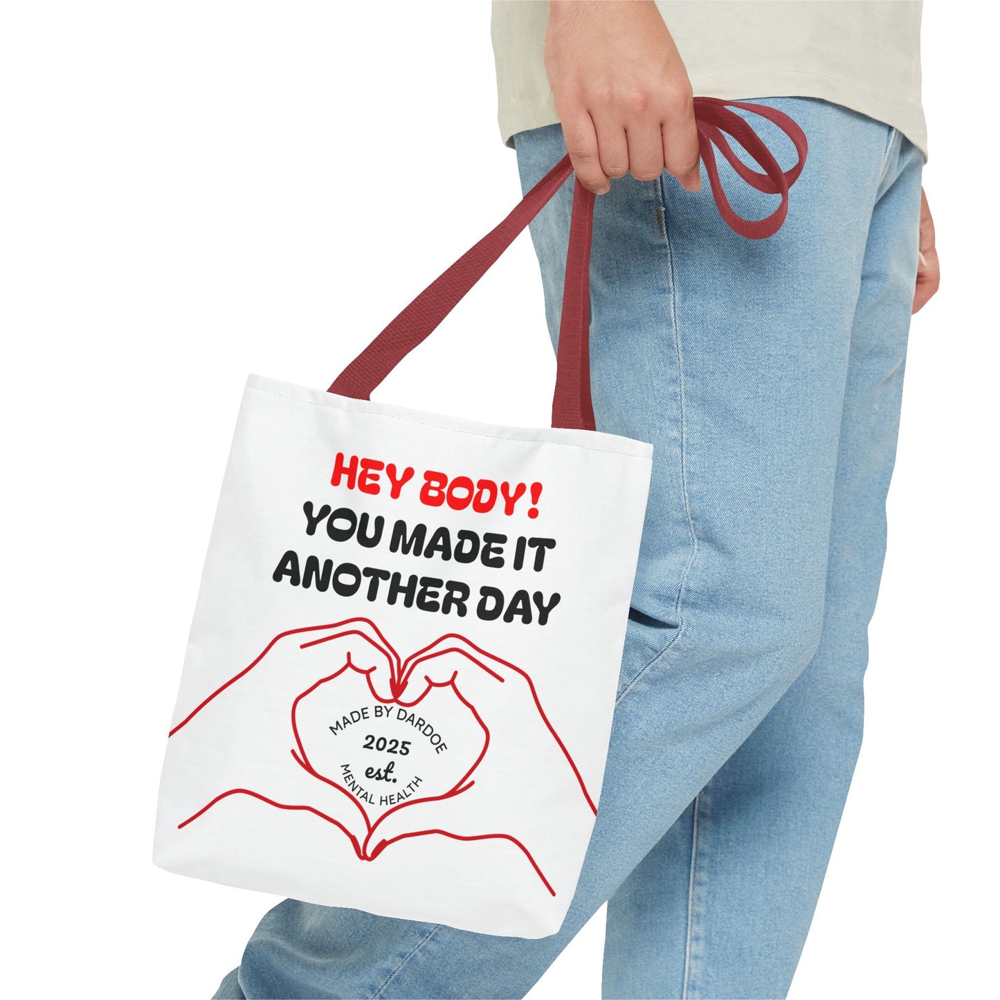 Inspirational Tote Bag - You Made It Another Day, Motivational Gift, Shopping Bag, Gym Bag, Everyday Use, Positive Vibes