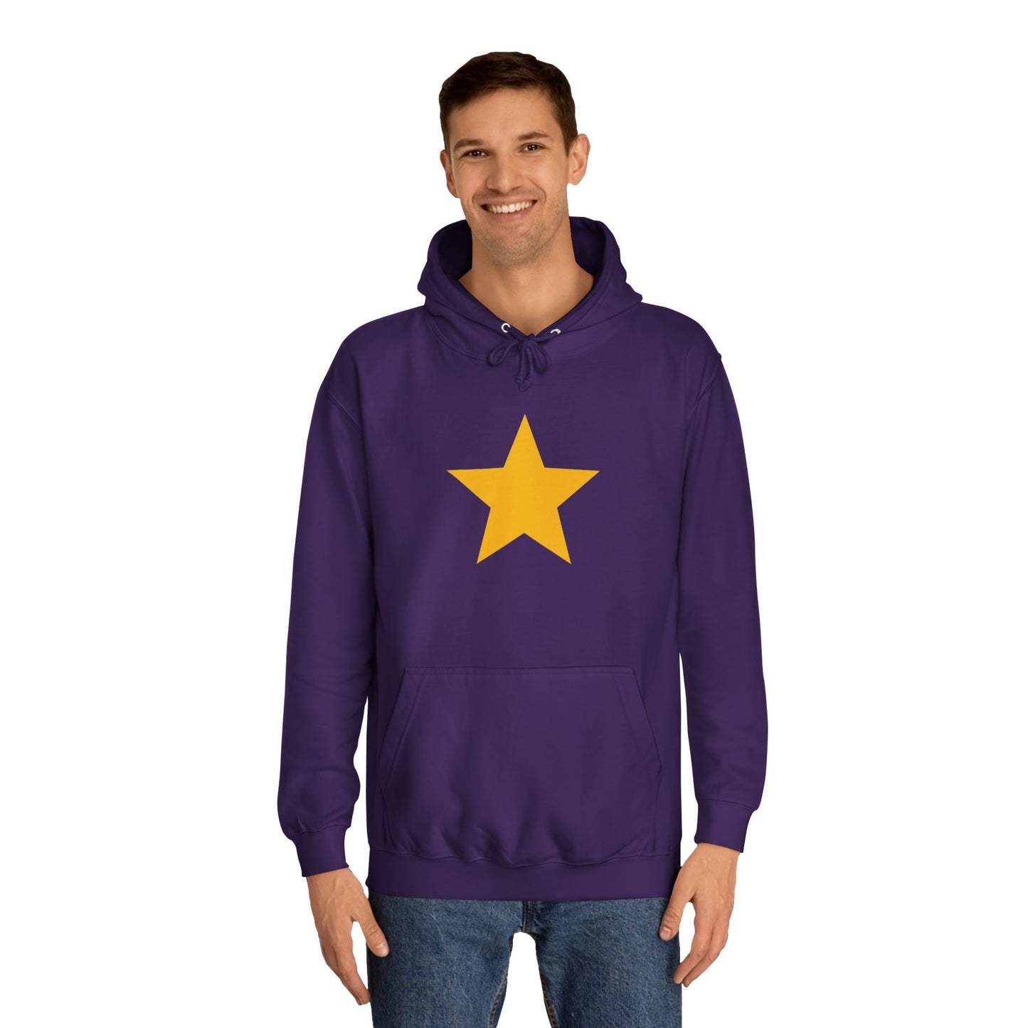 Vibrant Star Unisex College Hoodie, Casual Wear, College Gear, Gift for Students, Cozy Apparel, Everyday Hoodie