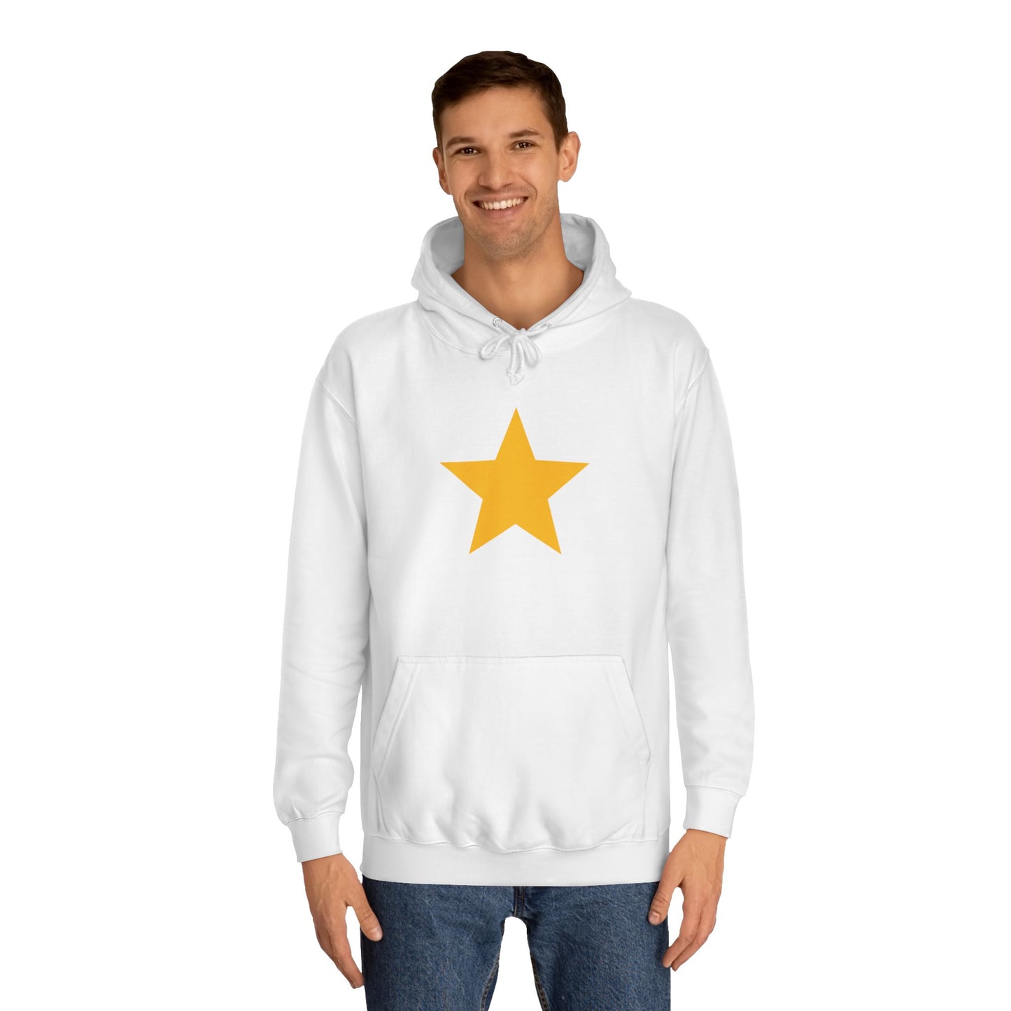 Vibrant Star Unisex College Hoodie, Casual Wear, College Gear, Gift for Students, Cozy Apparel, Everyday Hoodie